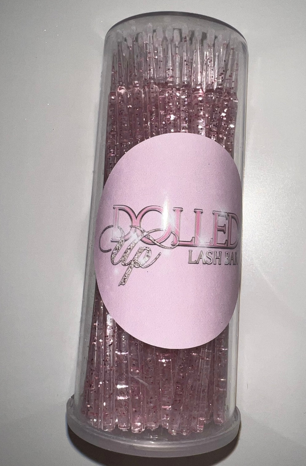 100 disposable pink glitter fibre brushes